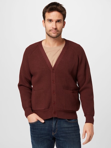 ABOUT YOU Knit cardigan 'Andre' in Brown: front