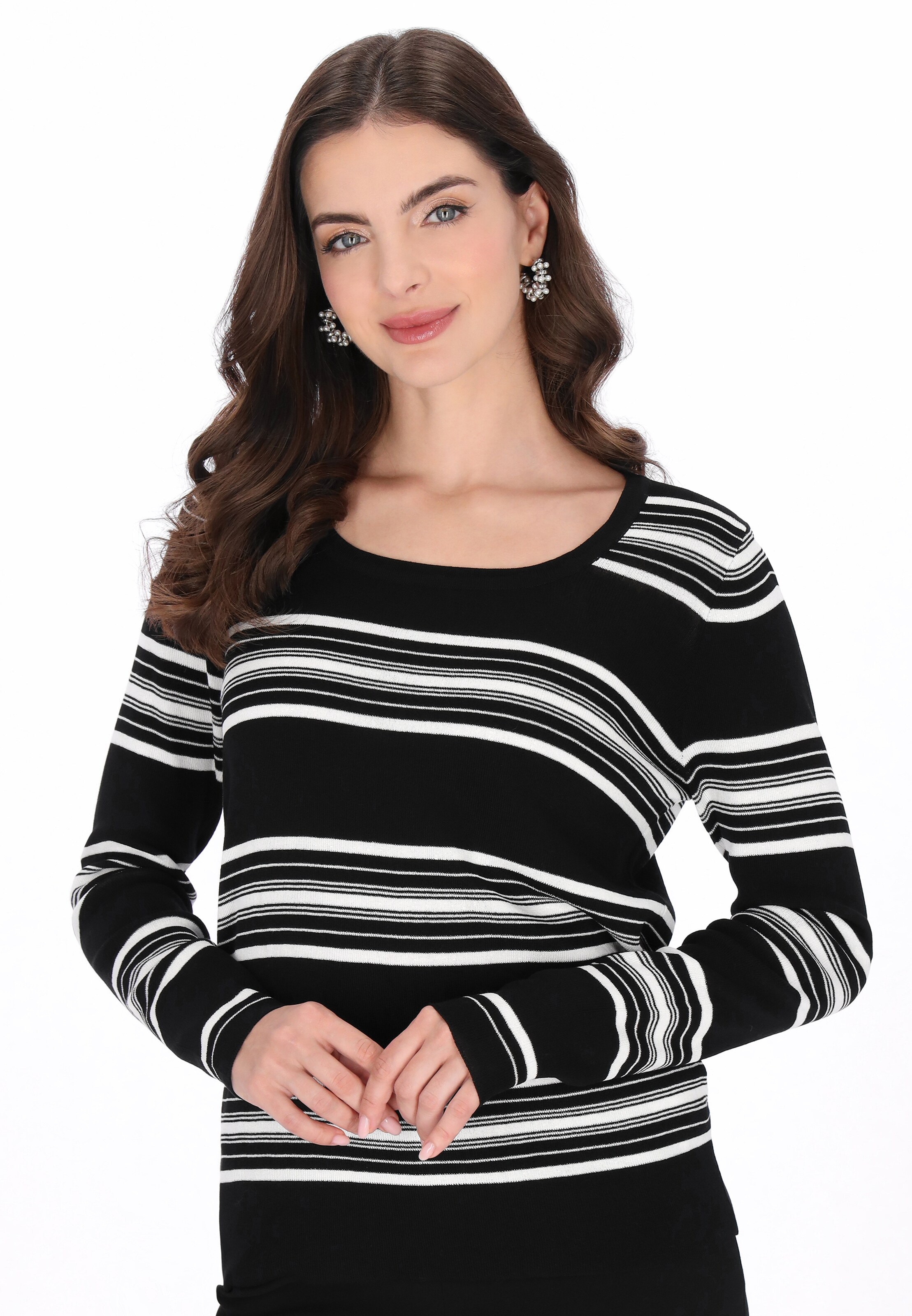 usha BLACK LABEL Pullover in Schwarz: Vorderseite