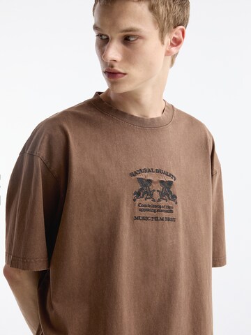 T-Shirt Pull&Bear en marron