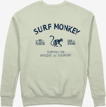 Sweat-shirt 'Rette das Ozean' Surf Monkey en vert : devant
