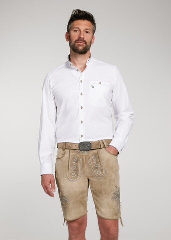 SPIETH & WENSKY Slim fit Traditional Button Up Shirt 'West' in White: front