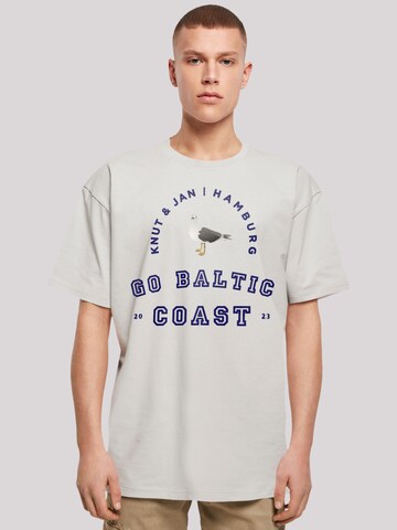 F4NT4STIC Shirt 'Möwe Knut & Jan Hamburg' in Grau: Vorderseite