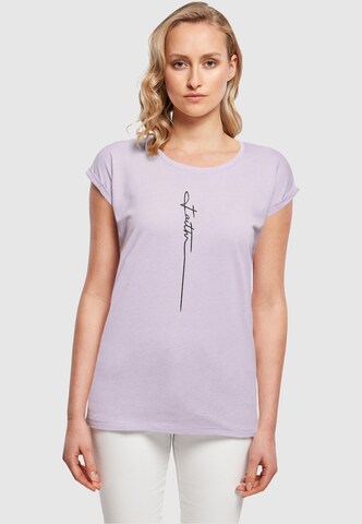 Merchcode Shirt 'Faith' in Purple: front