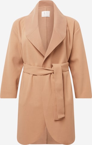 Guido Maria Kretschmer Curvy Between-Seasons Coat 'Saskia' in Beige: front