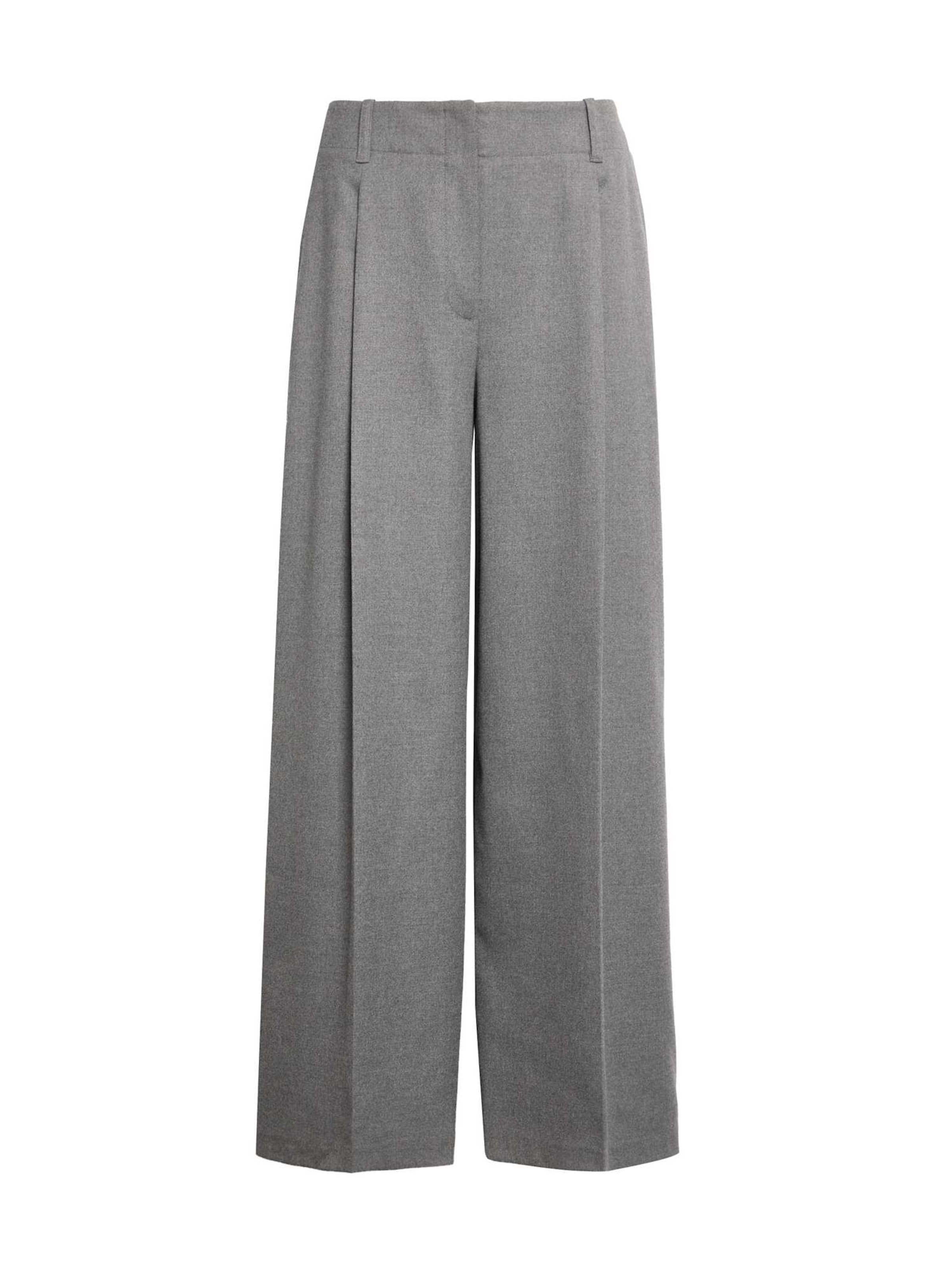 Wide leg Pantaloni con piega frontale di Marks & Spencer in grigio: frontale
