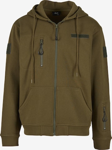 Brandit Sweatvest in Groen: voorkant