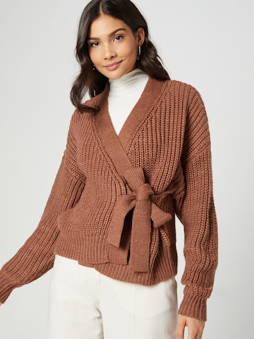 Guido Maria Kretschmer Collection Knit Cardigan 'Chiara' in Brown: front