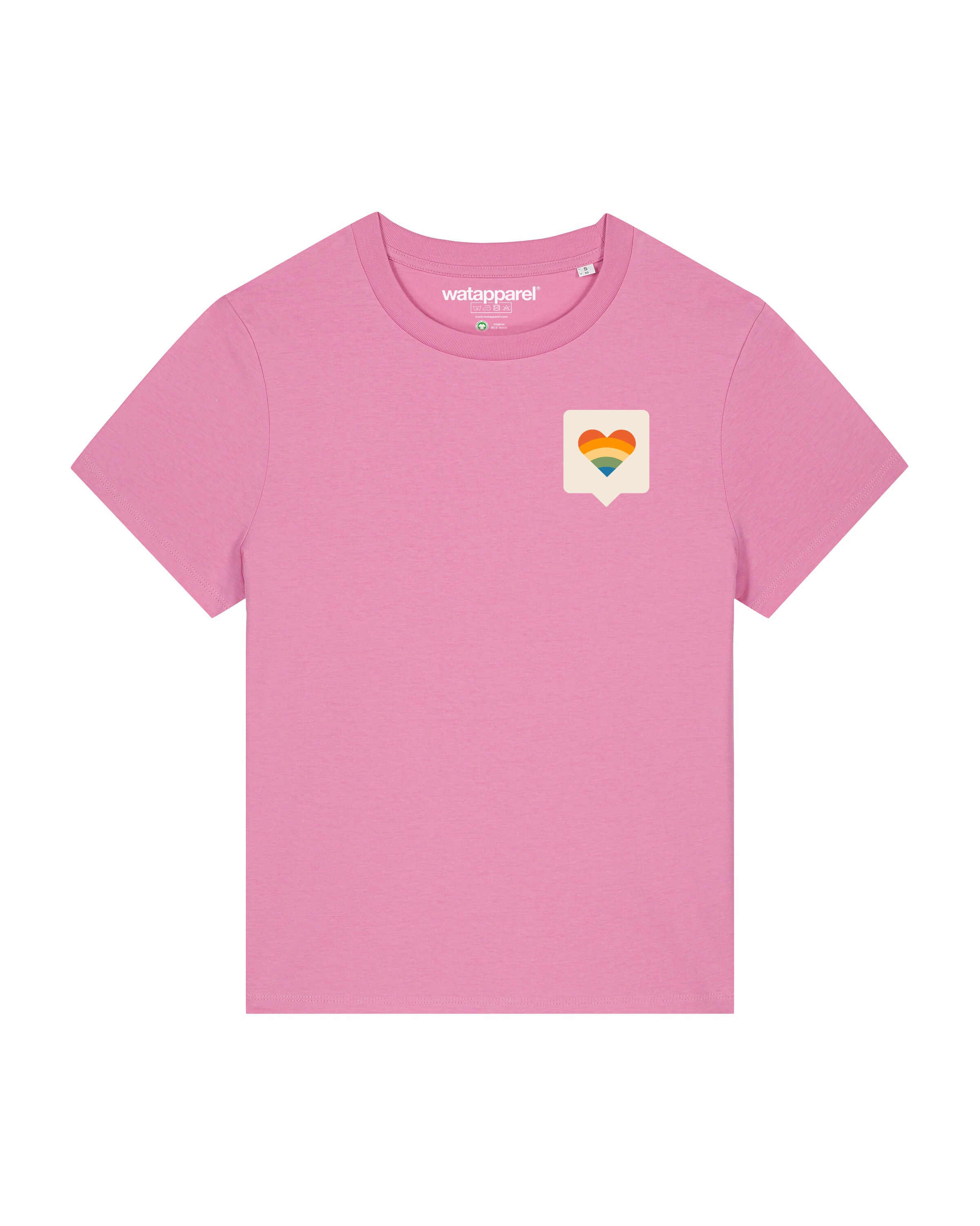 T-shirt 'Von Herzen' Watapparel en rose : devant