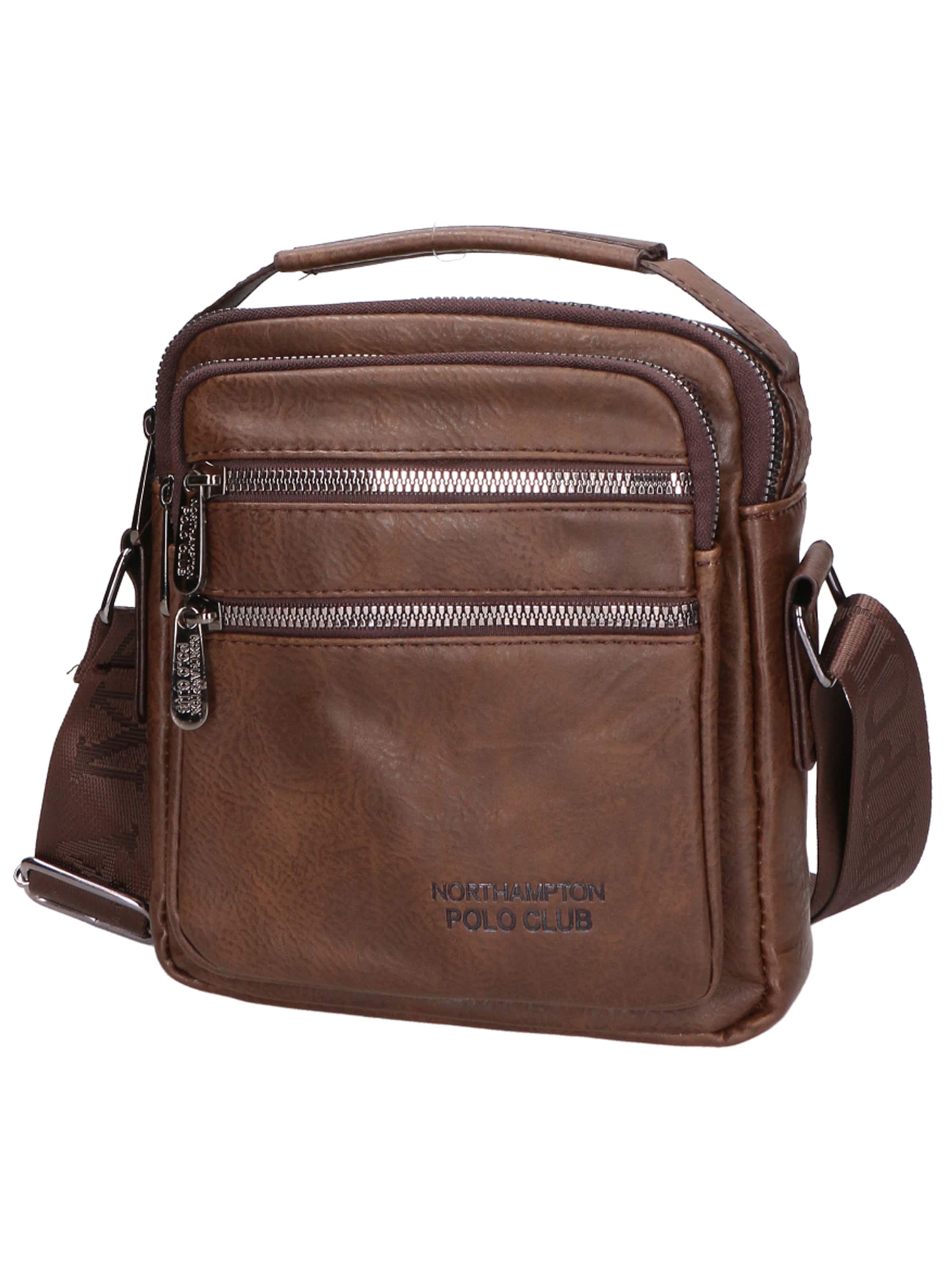 Borsa a spalla di Northampton Polo Club in marrone: frontale