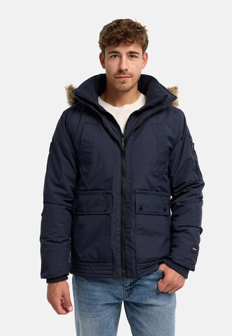 INDICODE JEANS Winter jacket 'Mois' in Blue: front