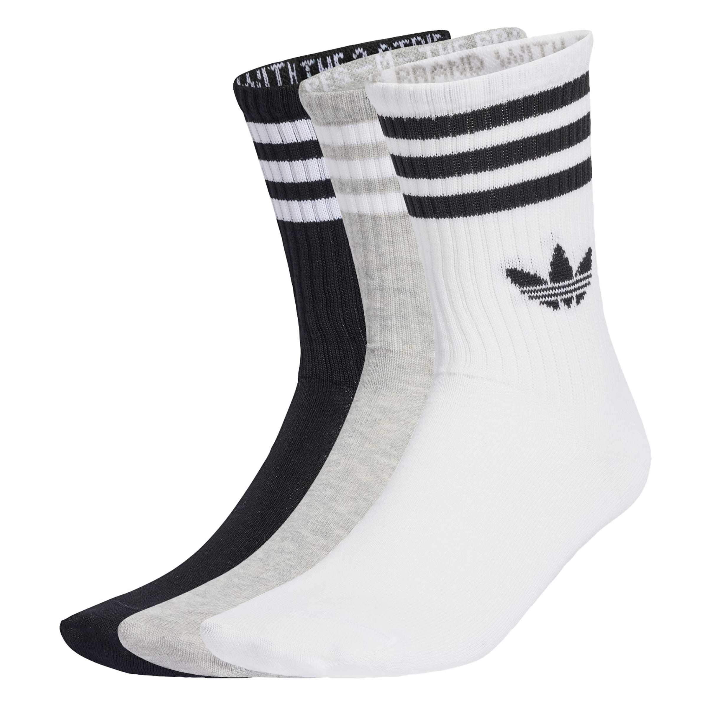 Șosete '3-Stripes Crew 3 Pairs' de la ADIDAS ORIGINALS pe gri: față