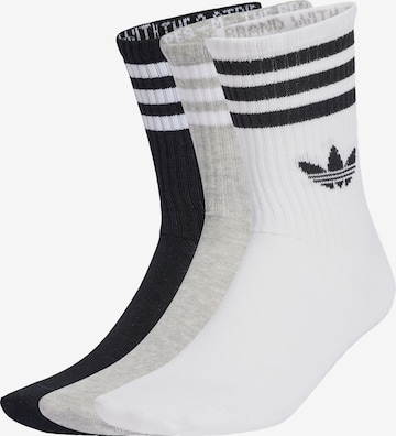 ADIDAS ORIGINALSČarape '3-Stripes Crew 3 Pairs' - siva boja: prednji dio
