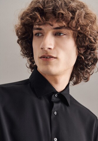 SEIDENSTICKER Slim fit Business shirt in Black