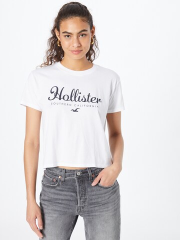 HOLLISTER Μπλουζάκι σε λευκό: μπροστά