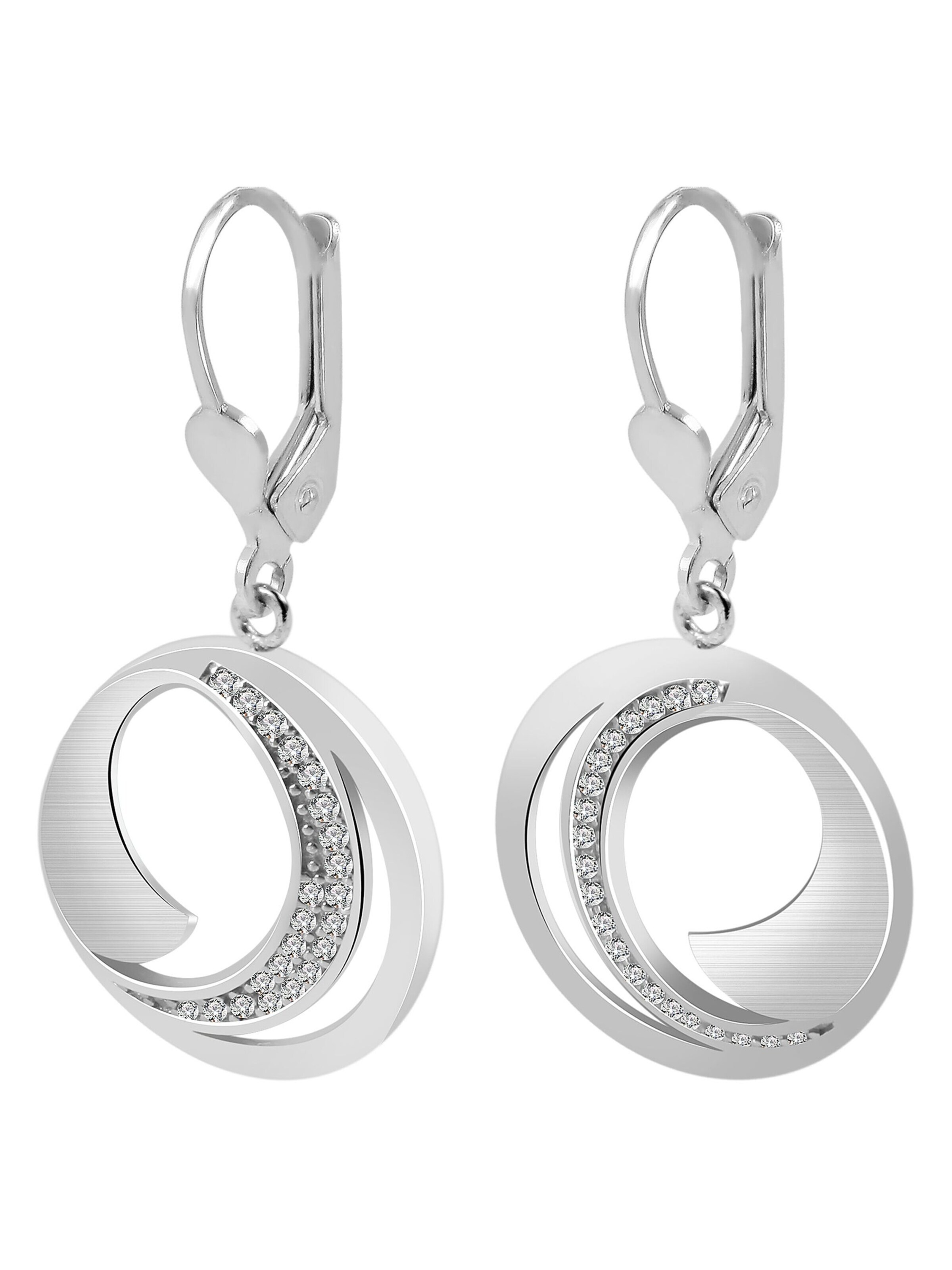 Akzent Earrings '"Tijana" aus 925 Sterlingsilber, rhodiniert, langlebig' in Silver
