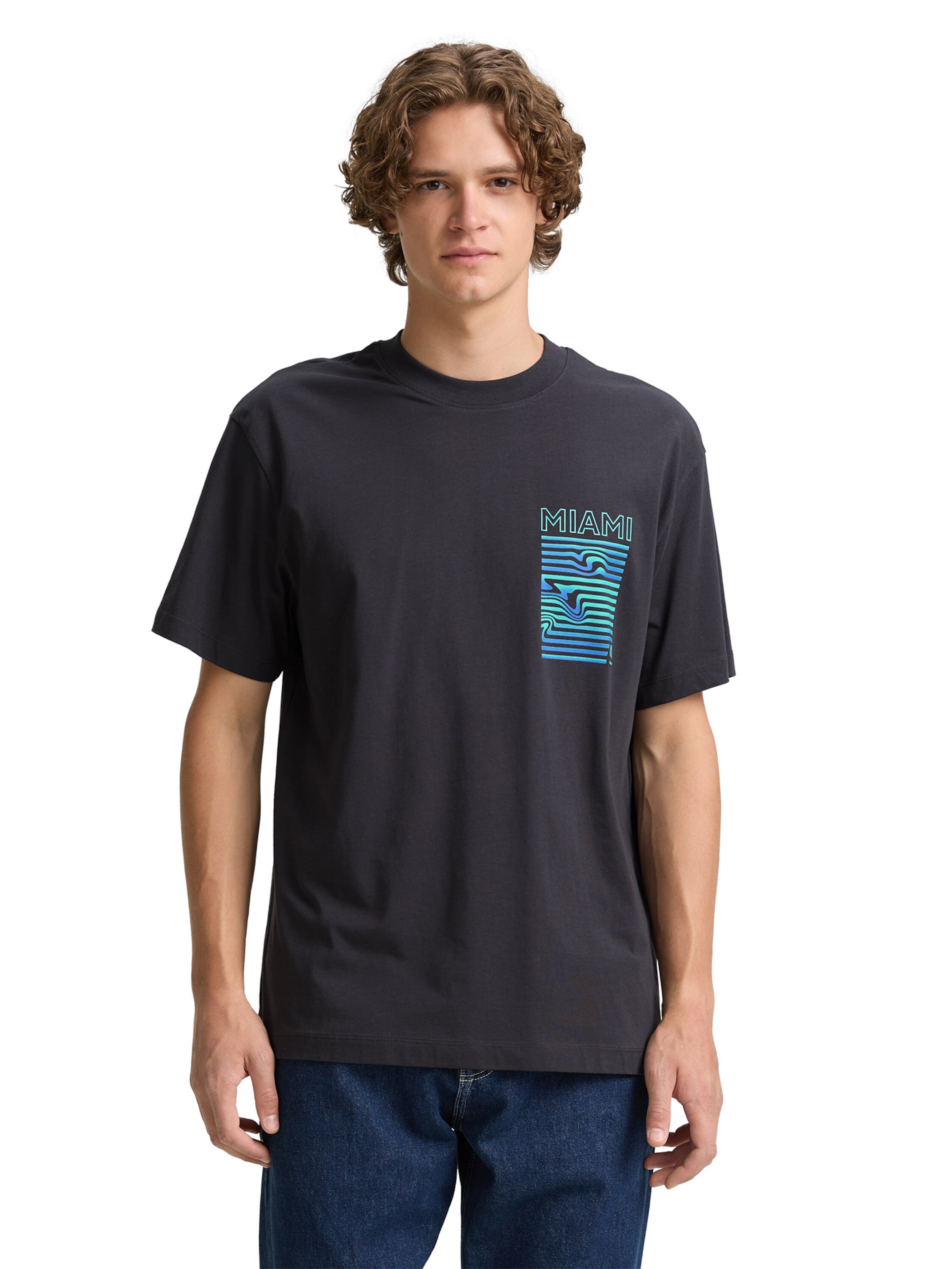 TOM TAILOR DENIM Μπλουζάκι σε γκρι: μπροστά