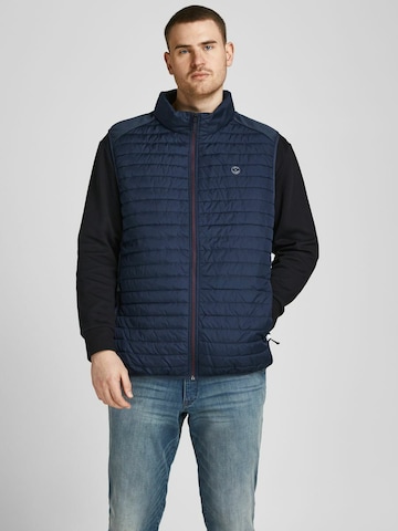 Jack & Jones Plus Vest in Blue: front