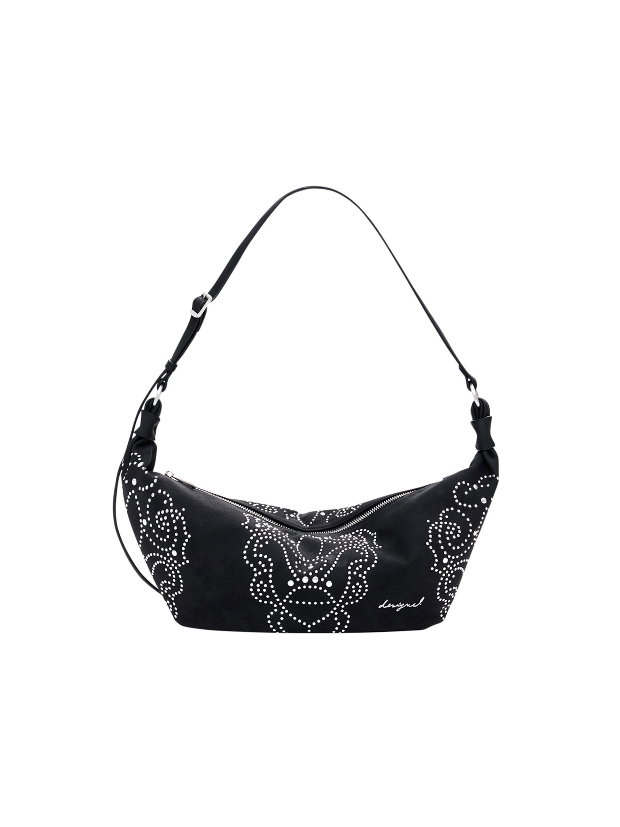 Desigual - Mala de ombro 'Poker Face Munster 2.0' em preto: frente