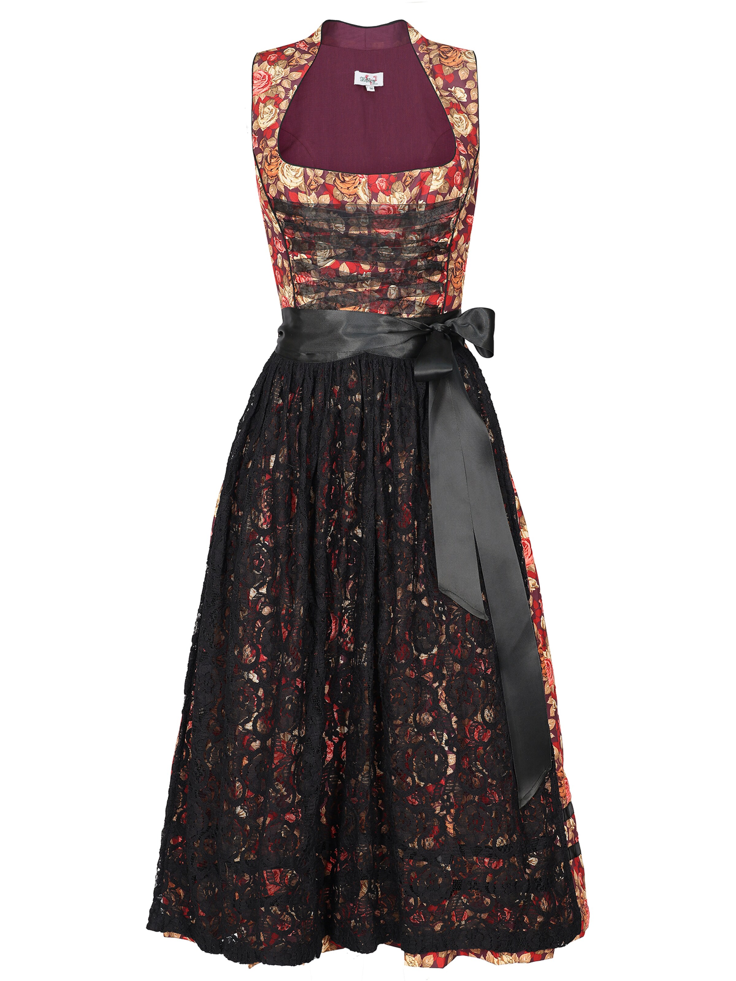 Rißberg Dirndl in Schwarz: Vorderseite