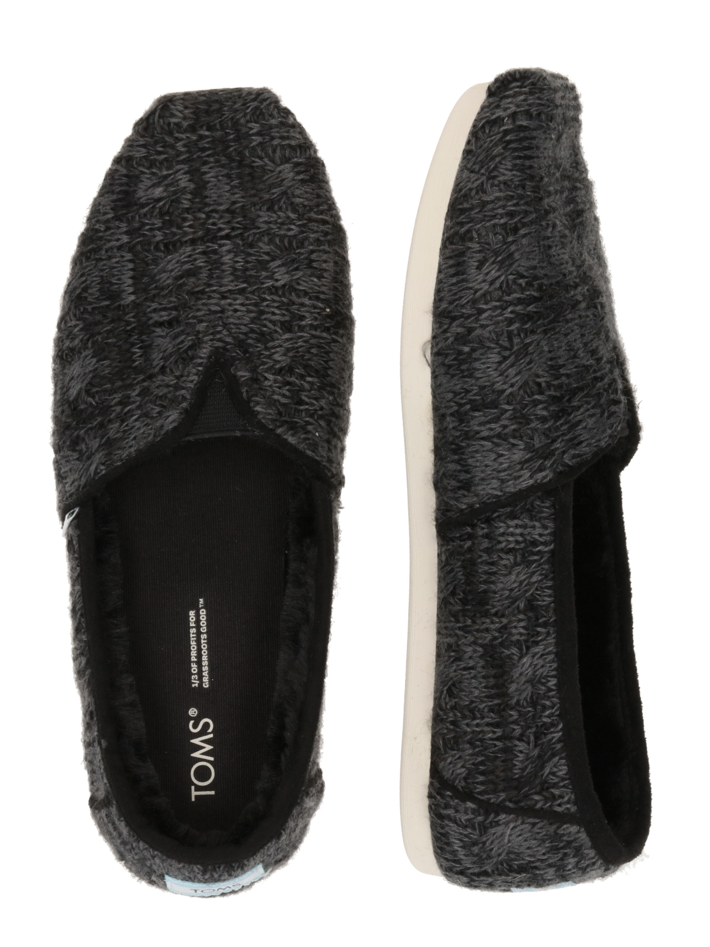 melns TOMS Iešļūcenes 'Alpargata'