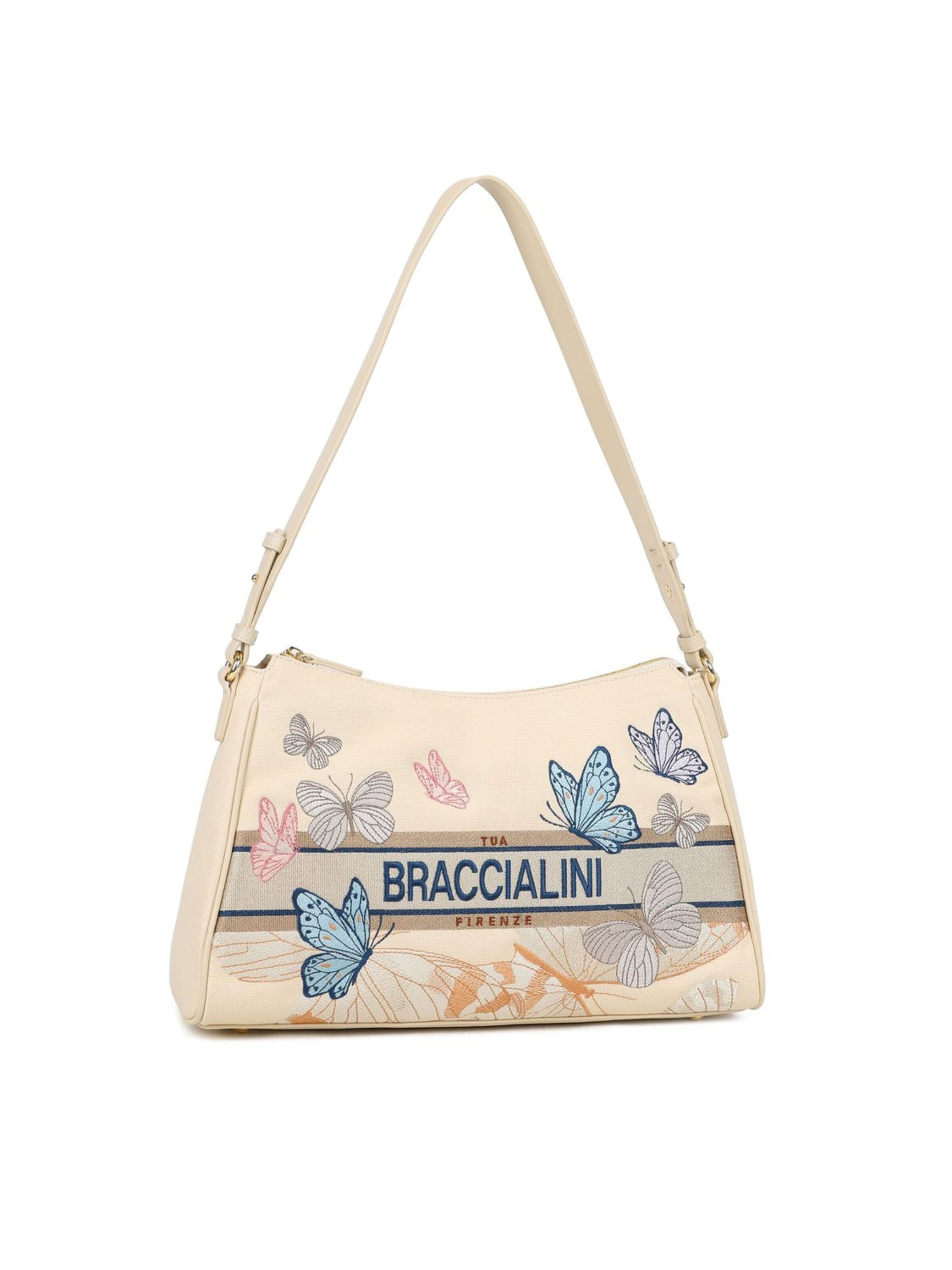 Braccialini - Bolso de hombro 'Jacquard' en beige