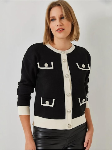 Bianco Lucci Gebreid vest in Zwart