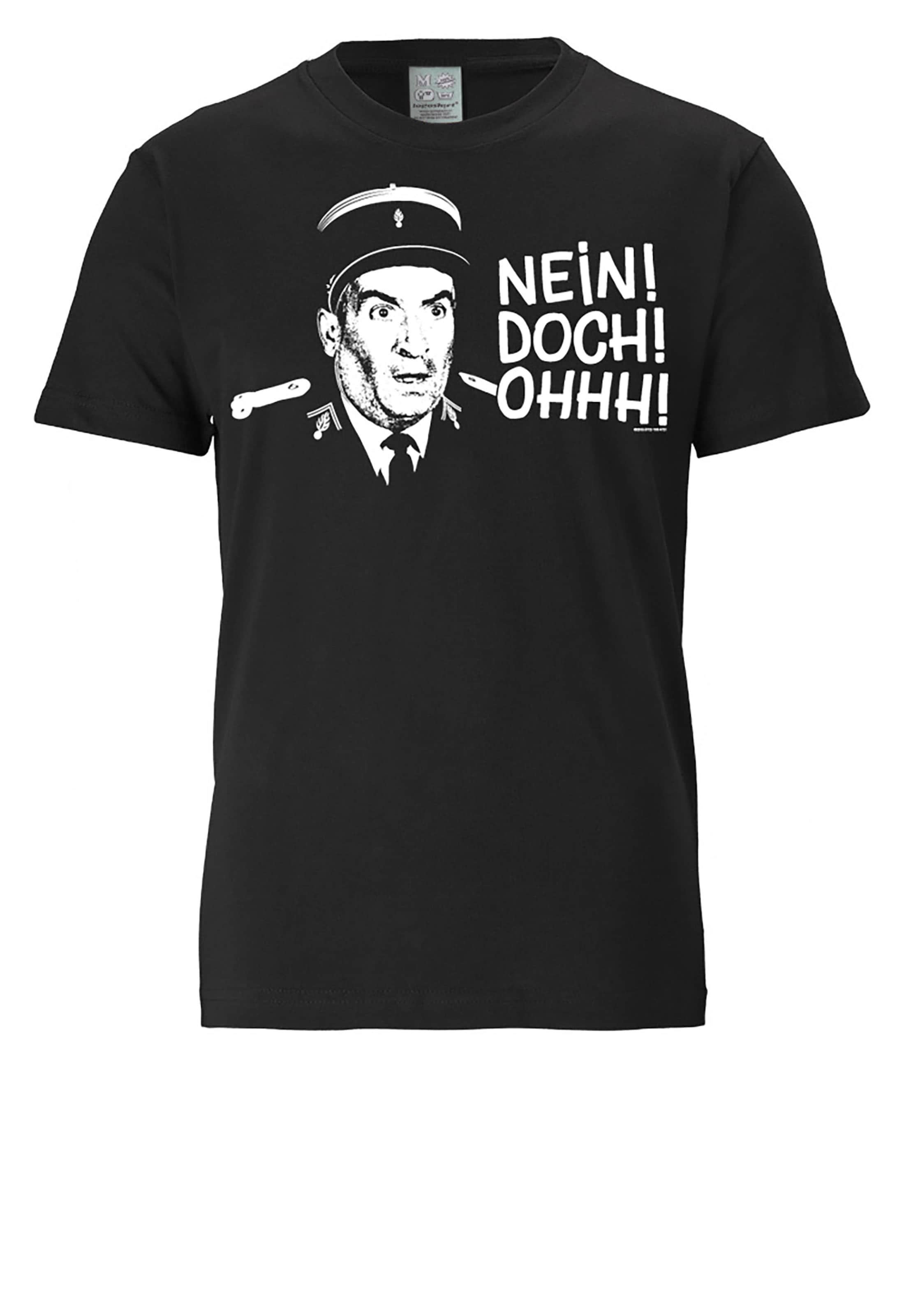 LOGOSHIRT Shirt 'Le Gendarme de Saint-Tropez - Nein! Doch! Ohhh!' in schwarz, Produktansicht