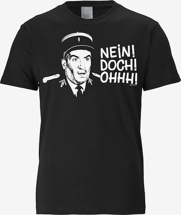 LOGOSHIRT T-Shirt 'Le Gendarme de Saint-Tropez - Nein! Doch! Ohhh!' in Schwarz: predná strana