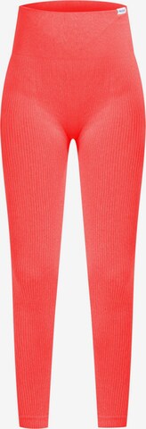 Skinny Pantalon de sport Smilodox en rouge : devant