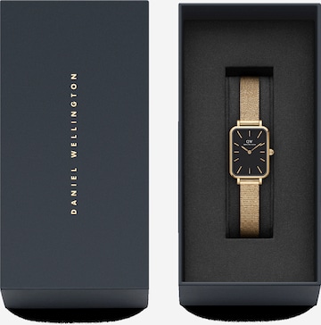 Daniel Wellington Analoog horloge 'Quadro Pressed Evergold G Black' in Goud: voorkant