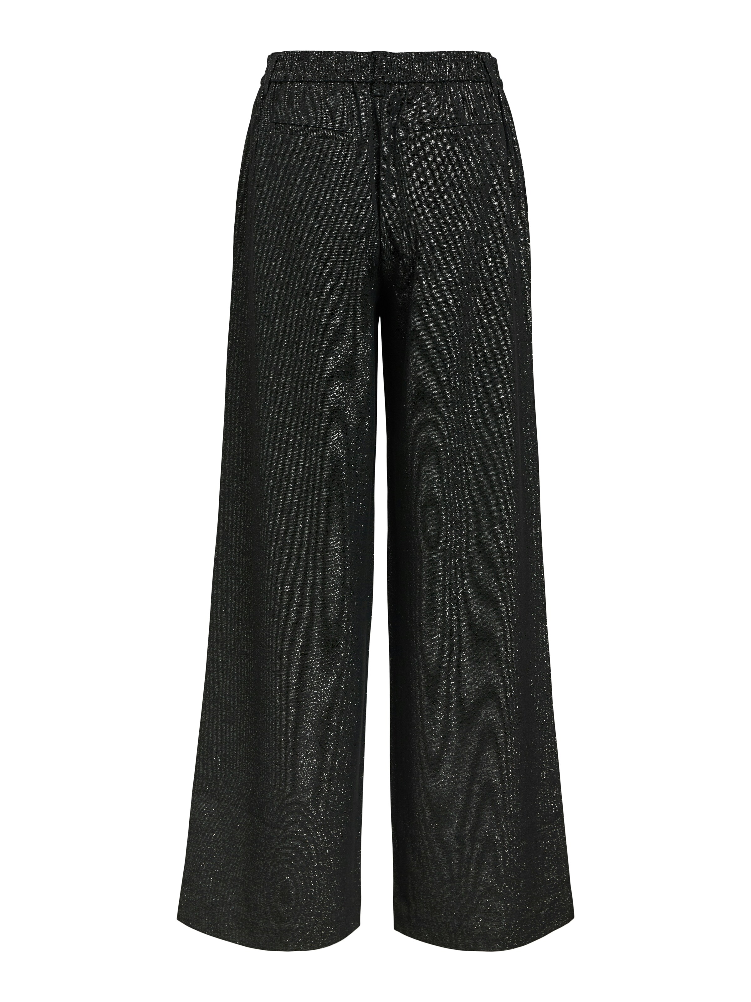 OBJECT Široke hlačnice Hlače | črna barva