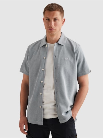 PME Legend Overhemd 'Shirt with short sleeves in interlock jersey' in Blauw: voorkant