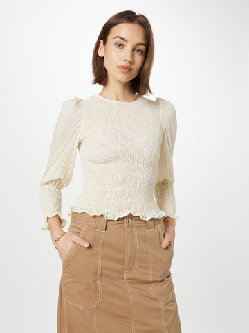 Nasty Gal Blouse in Beige: front