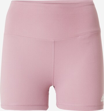 ADIDAS SPORTSWEAR Skinny Fit Спортен панталон 'Essential' в розово: отпред
