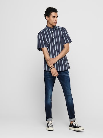 Only & Sons Regular fit Button Up Shirt 'TRAVIS' in Blue