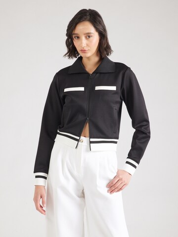 HUGO Zip-Up Hoodie 'Daffiti' in Black: front
