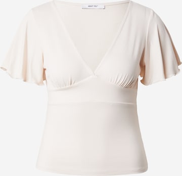ABOUT YOU T-shirt 'Caren' i beige: framsida