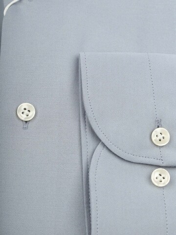 Profuomo Slim fit Button Up Shirt 'Japanese Knitted' in Blue