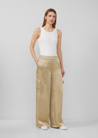 s.Oliver Wide leg Cargo trousers in Brown: front