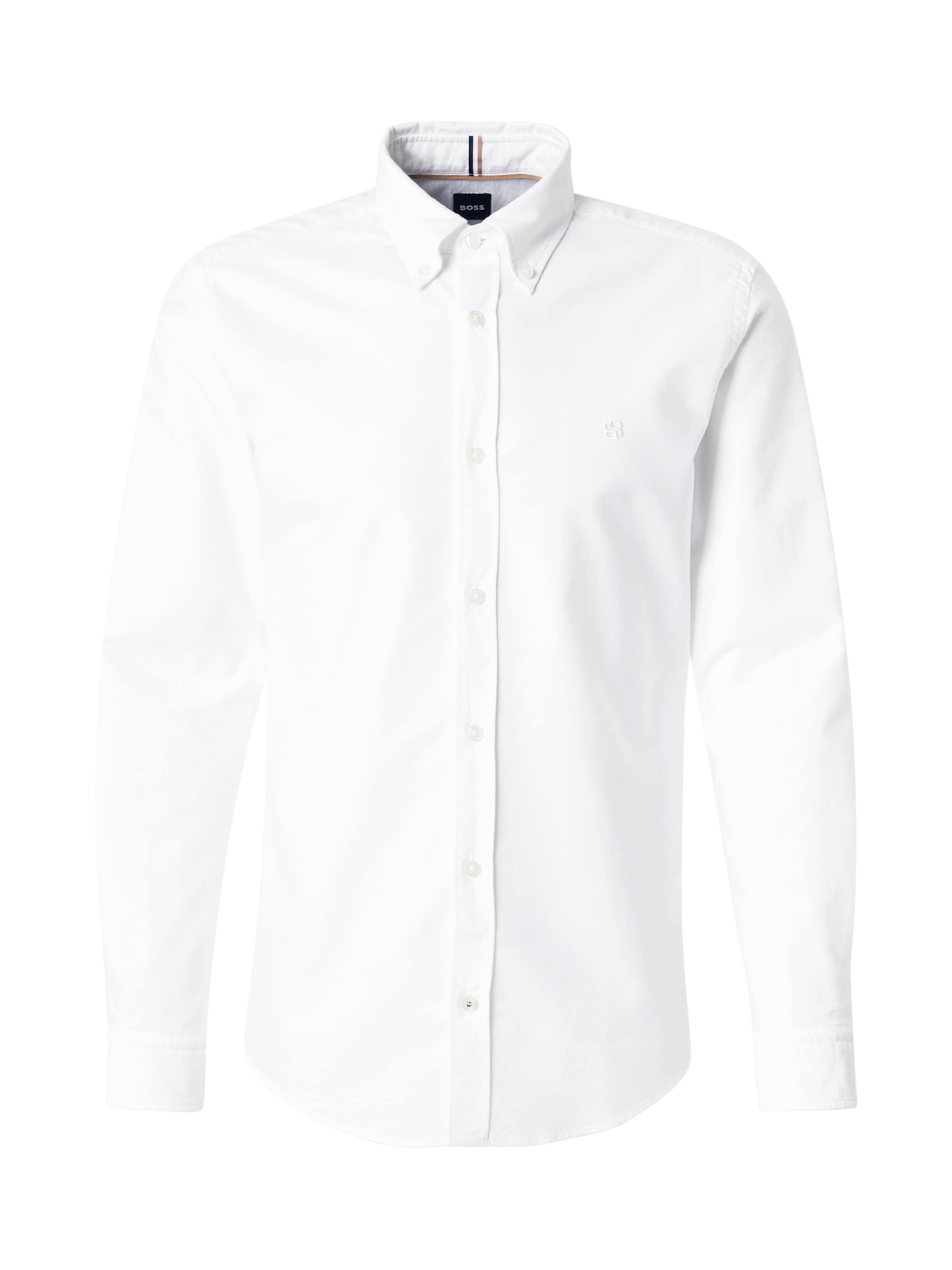 BOSS Слим Рубашка 'ROAN' в Белый: спереди