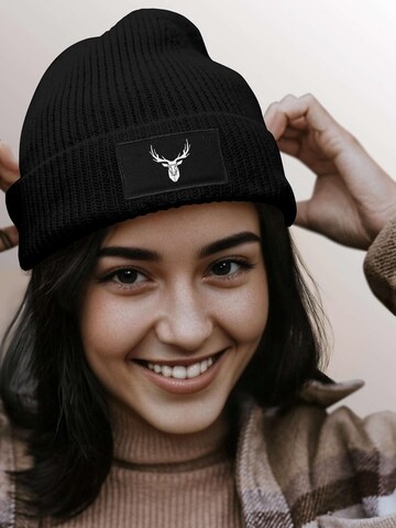 Neverless Mütze 'Hirschgeweih' in Schwarz