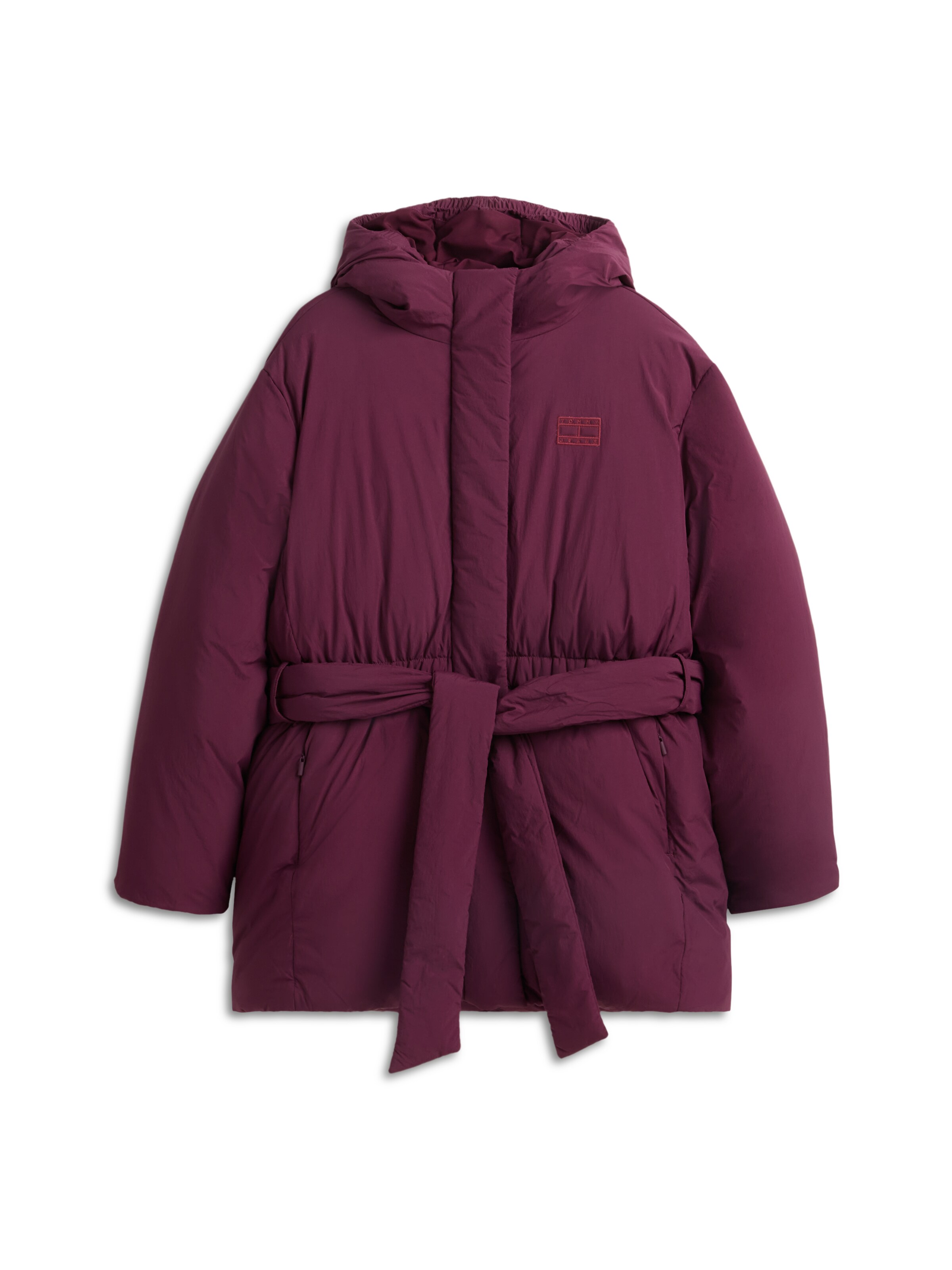 Tommy Jeans Zimní bunda – fialová: přední strana