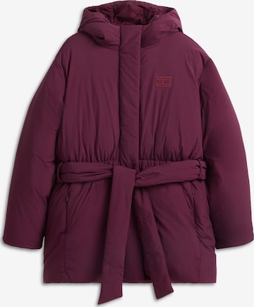 Tommy Jeans Zimní bunda – fialová: přední strana