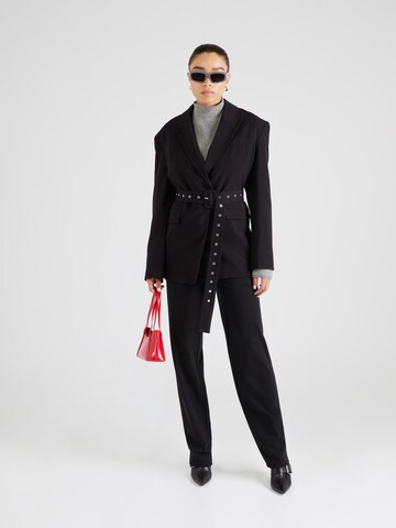 Regular Pantalon chino 'Lano' Fransa en noir