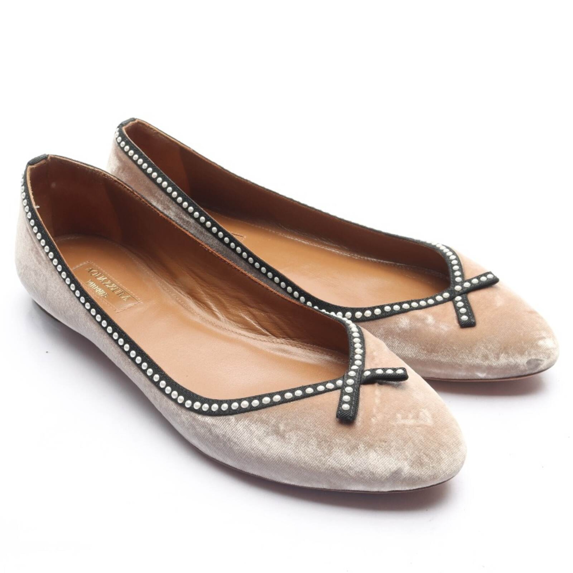Aquazzura Flats & Loafers in 37,5 in Brown: front