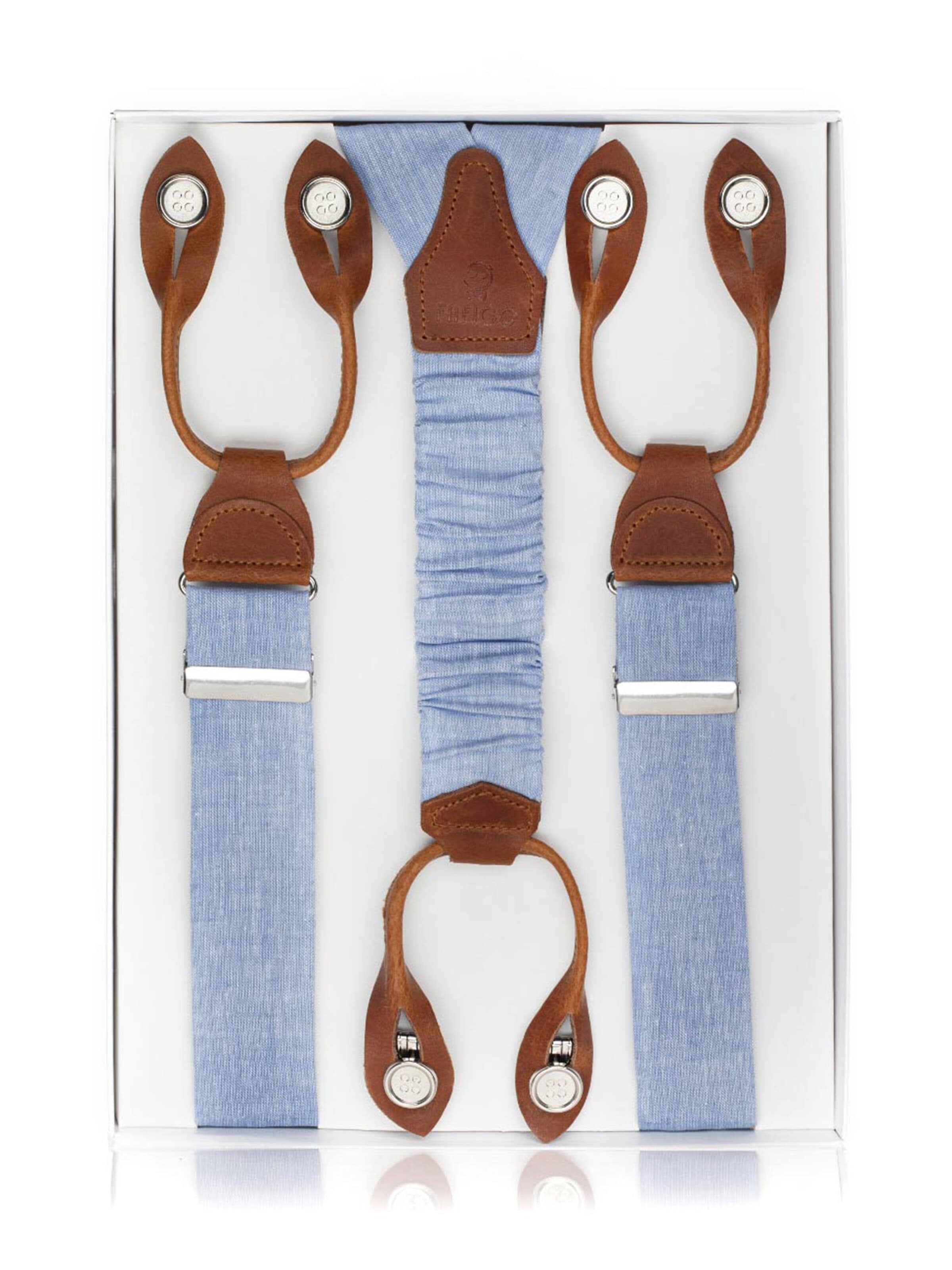 FAFIGO Suspenders 'Zio Christiano' in Blue: front