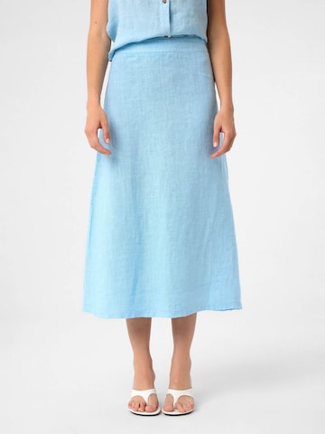 DIMI Skirt 'Damen-Leinen-Midirock' in Blue: front