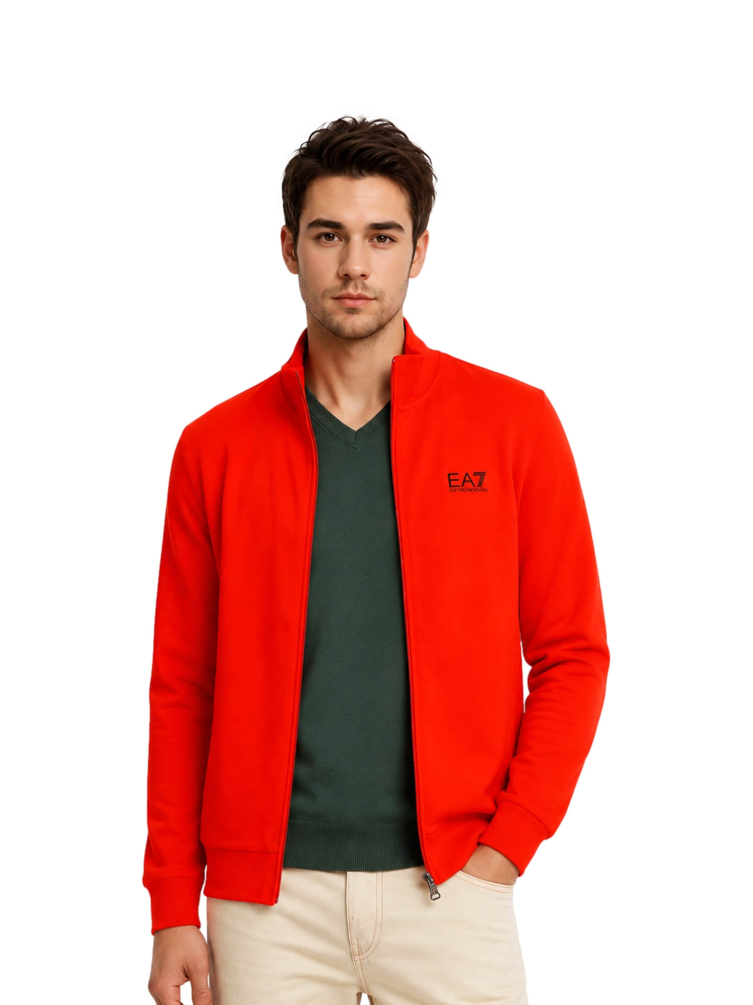Giacca di felpa di EA7 Emporio Armani in rosso: frontale