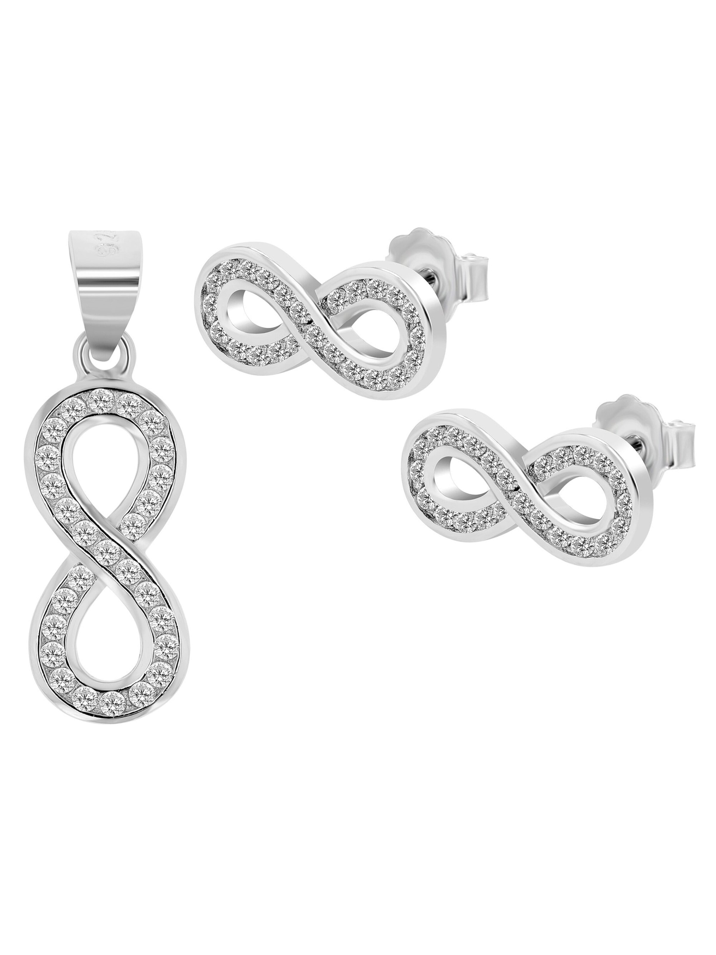 Akzent Jewelry Set 'Edelstahl silber' in Silver: front