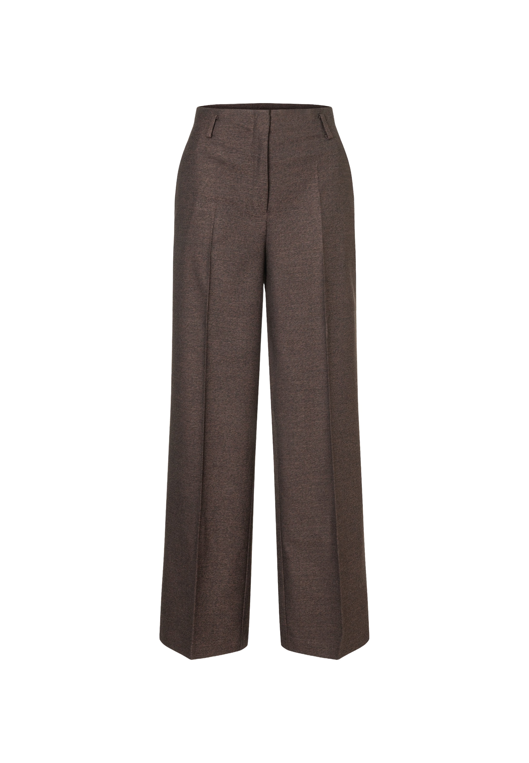 MORE & MORE Wide leg Pleated Pants in Brown: front